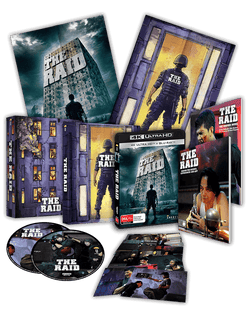 The Raid (2011) Collector's Edition (UHD + Blu-ray +Graphic Novel +Book +Rigid case +Slipcase +Posters +Artcards)