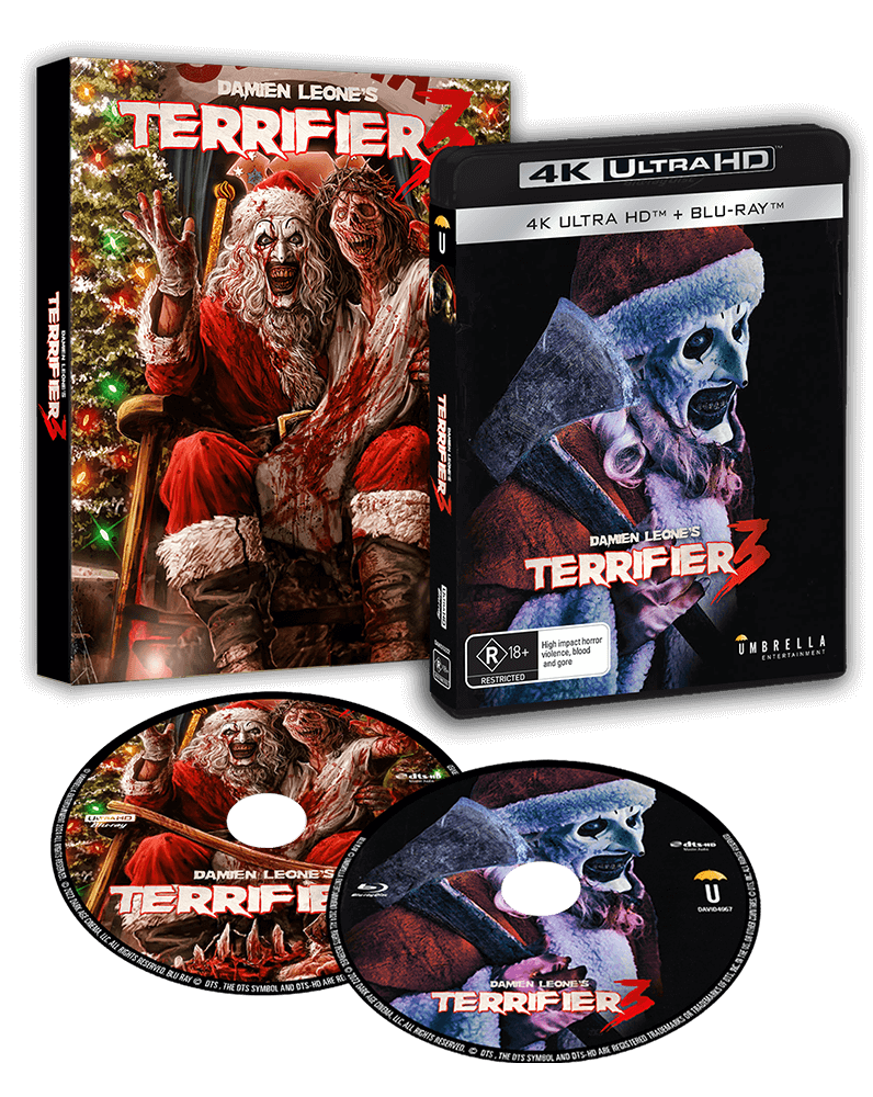 ART ATTACK - Terrifier Collector's Edition Boxset (4 Movie +Slipcases +Book +Brick Set +VHS +Sunglasses) 4K & Blu-ray