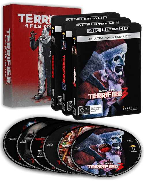 Terrifier Boxset (2016,2022,2024) 4K & Blu-ray