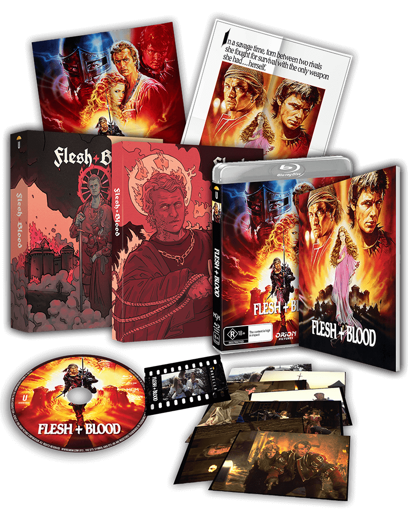 Flesh + Blood (1985) Collector's Edition (Blu-Ray +Book +35mm film +Rigid case +Slipcase +Poster +Artcards)