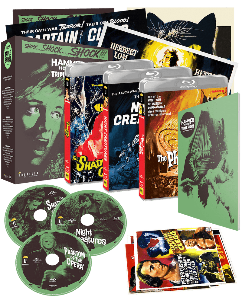 Hammer Horror Vol 2 Collector's Edition: Shadow Of The Cat + Night Creatures + Phantom Of The Opera (Blu-Ray +Posters +Poster Cards) (1961, 1962)