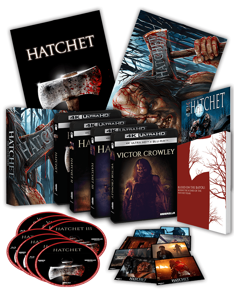 Swamp Slaughter: The Hatchet Collection (AU 4K UHD/Blu-ray Collector’s Edition) - Umbrella Entertainment 4K UHD + Blu-ray