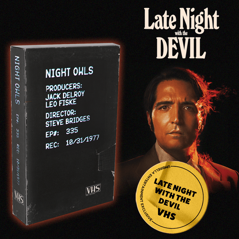 NIGHT OWLS FAN CLUB - Late Night With The Devil Collector's Edition (2024) (Blu-Ray +VHS +TVGuide +Book +Rigid case +Poster +Artcards)