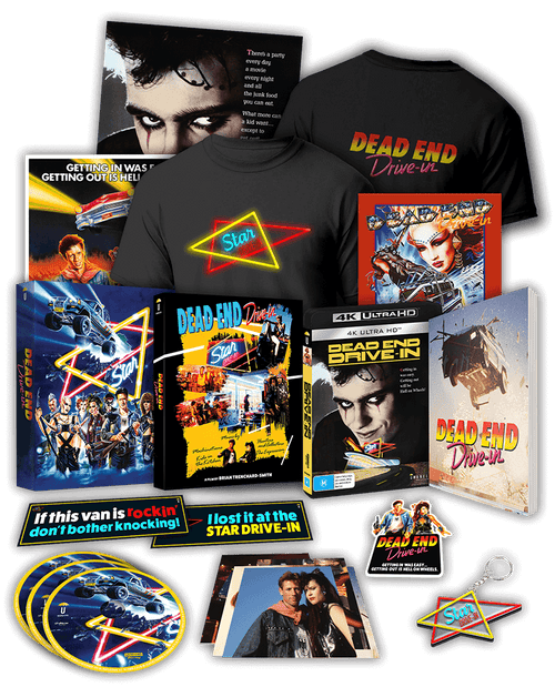 KARBOY Dead End Drive-In Big Collector's Edition (1986) (4K UHD +Blu-Ray +CD +Book +Rigid case +Slipcase +Poster +Artcards +Keychain +Tshirt +Freshener +Stickers)