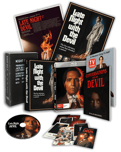 NIGHT OWLS FAN CLUB - Late Night With The Devil Collector's Edition (2024) (Blu-Ray +VHS +TVGuide +Book +Rigid case +Poster +Artcards)