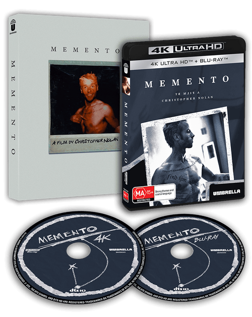 Christopher Nolan's Memento 25th Anniversary (2000) 4K & Blu-ray