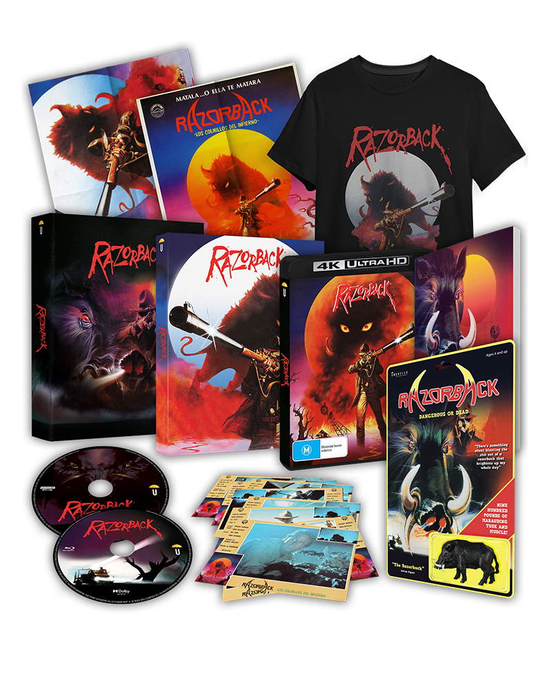 DANGEROUS OR DEAD Razorback Big Collector's Edition (4K UHD +Blu-Ray +Action Figure +T-shirt +Novel +Rigid case +Slipcase +Poster +Artcards) (1984)