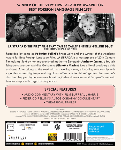 La Strada (1954) (World Cinema #2) Blu-Ray