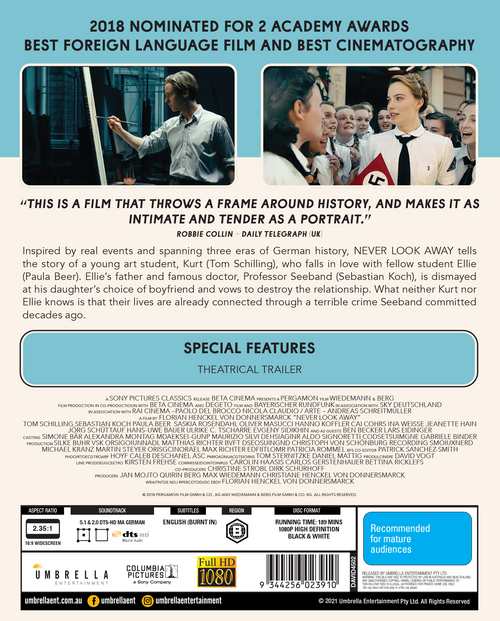 Never Look Away (2018) (World Cinema #3) Blu-Ray