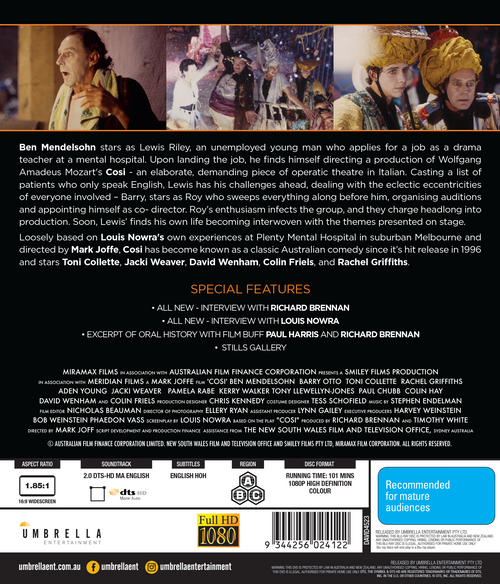 Cosi (1996) (Sunburnt Screens #15) Blu-Ray