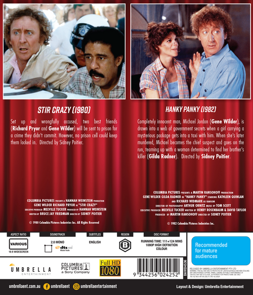 Stir Crazy (1980) & Hanky Panky (1982) (All-Star Comedy Capers Double Feature #2) Blu-Ray
