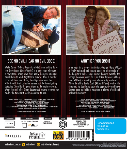 See No Evil, Hear No Evil (1989) & Another You (1991) (All-Star Comedy Capers Double Feature #3) Blu-Ray