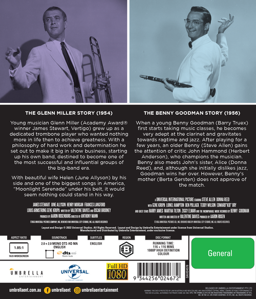 Glenn Miller Story (1959) & Benny Goodman Story (1956) (Icons Of The Silver Screen #3) Blu-Ray