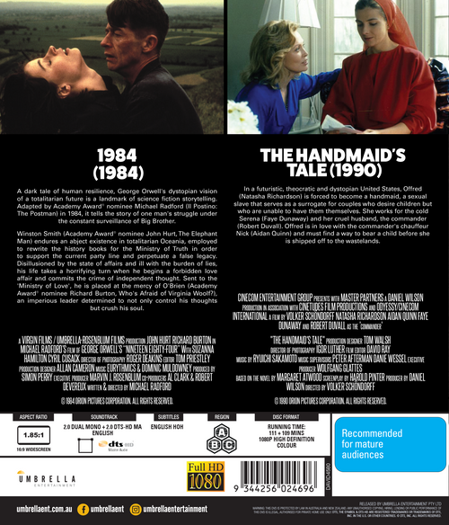 1984 (1984) & The Handmaid's Tale (1990) (Worlds Gone Wild Double Feature #1) Blu-Ray