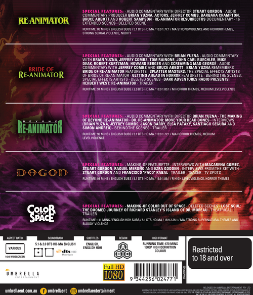 H.P. Lovecraft Collection (1985-2019) Blu-Ray