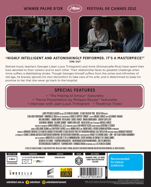 Amour (2012) (World Cinema #8) Blu-Ray