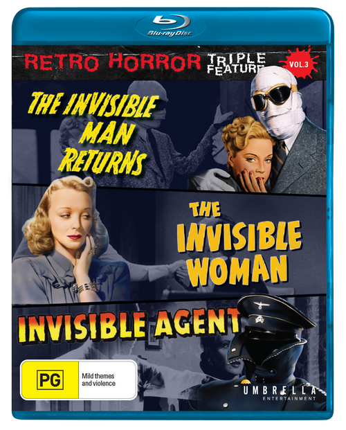 The Invisible Man Returns + The Invisible Woman + The Invisible Agent (Retro Horror #3) (Blu-Ray) (1940, 1940, 1942)