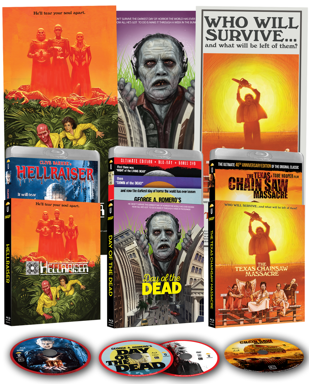 G'Day Of The Dead Big Bundle (3 Custom Daybills, 3 Custom O-Rings, 3 Classic Horror Movies)