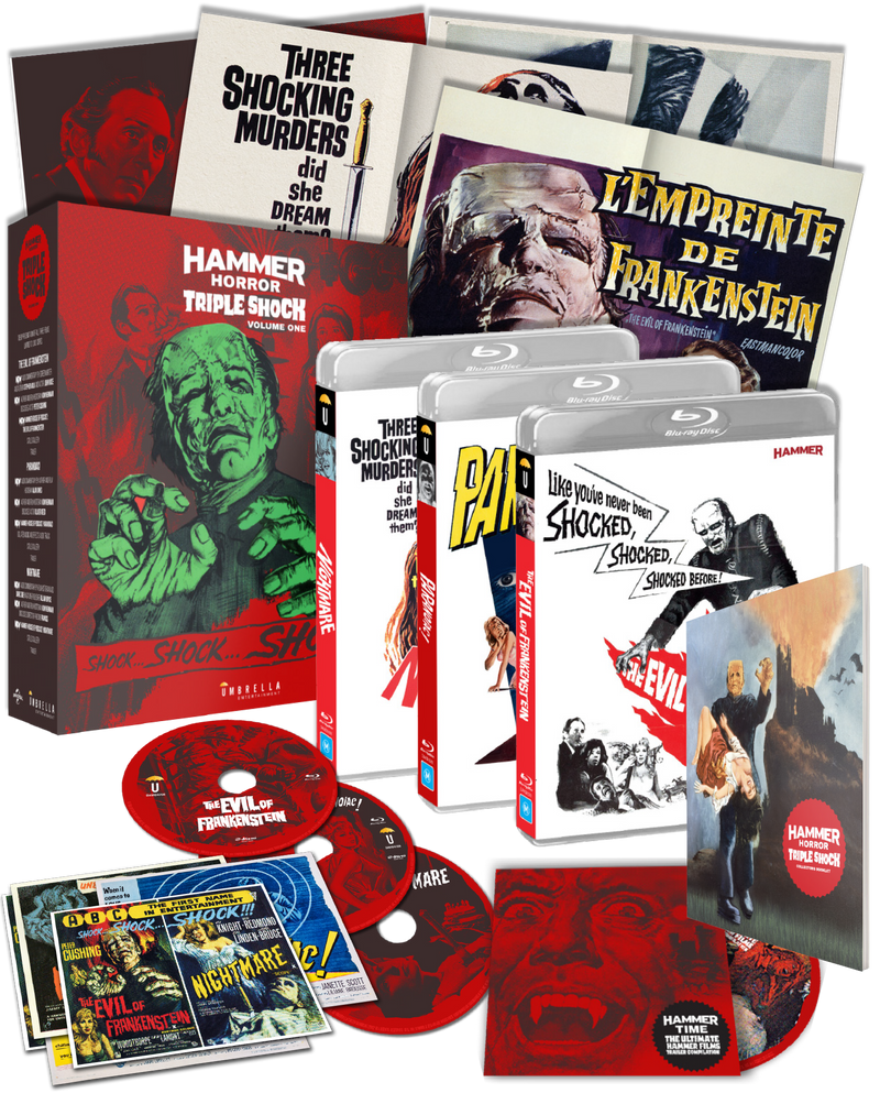 Hammer Horror Vol. 1 Collector's Edition: The Evil Of Frankenstein + Paranoiac! + Nightmare (+Posters +Poster Cards)