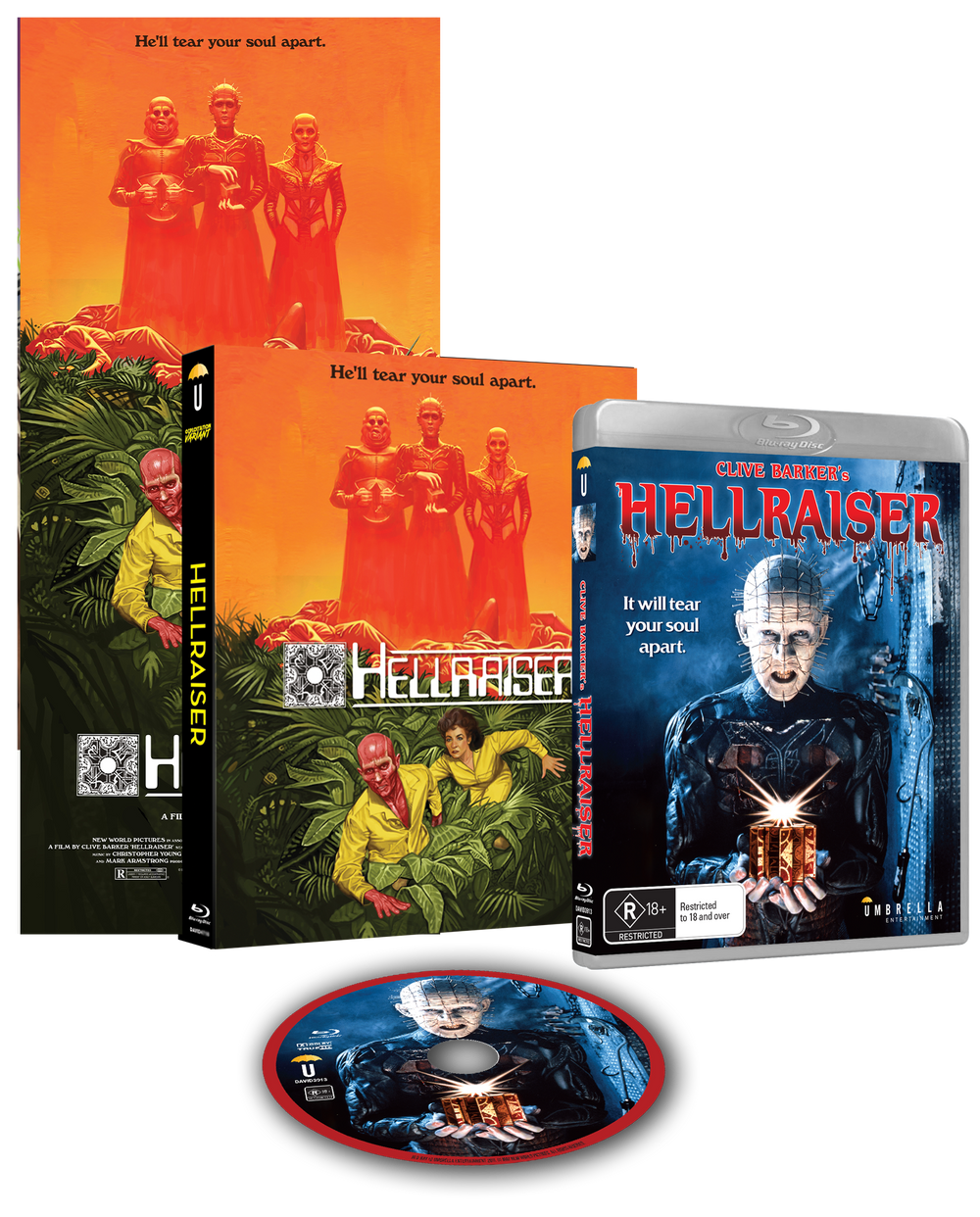 "G'Day Of The Dead" Hellraiser Collector's Edition Bundle (1 Custom Daybill, 1 Custom O-Ring, 1 Classic Horror Movie)