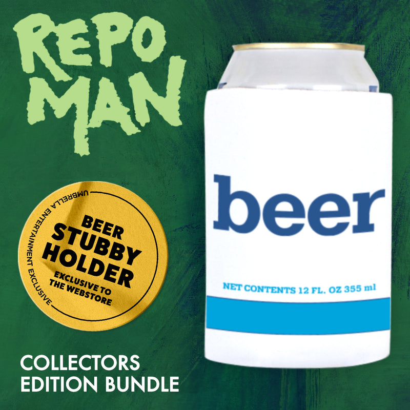 Repo Man (1984) - MOVIE Collector's Edition (Blu-Ray +Slipcase +Stubby holder +Comic +Keychain +Lobby Cards +Poster)