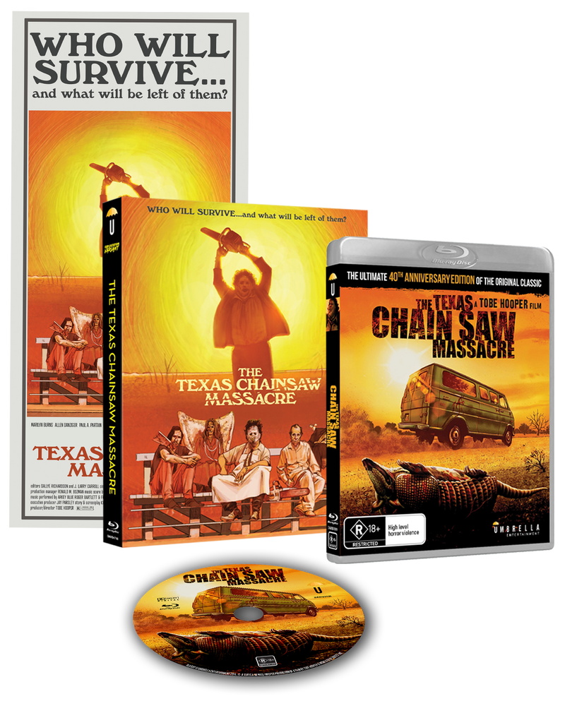 "G'Day Of The Dead" The Texas Chain Saw Massacre Collector's Edition Bundle (1 Custom Daybill, 1 Custom O-Ring, 1 Classic Horror Movie)