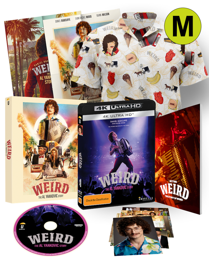 GET WEIRD - Weird: The Al Yankovic Story Big Collector's Edition (+Hawaiian Shirt +Blu-Ray/4k +Book +Artcards +Slipcase +Poster) (2022)
