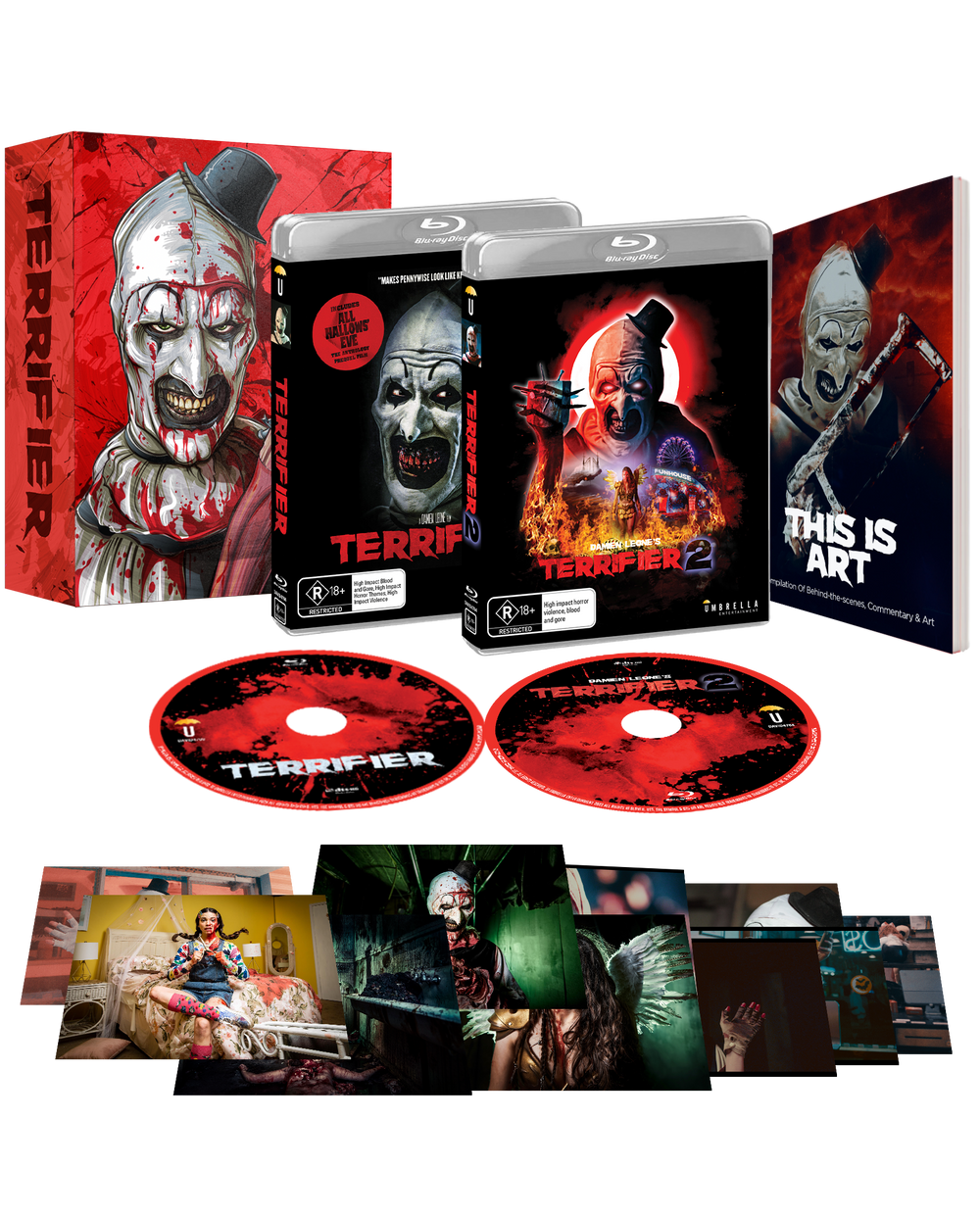 THIS IS ART Blu-Ray Boxset (All Hallow's Eve, Terrifier, Terrifier 2 +Exclusive Slipcase +Book +Artcards) (2022)